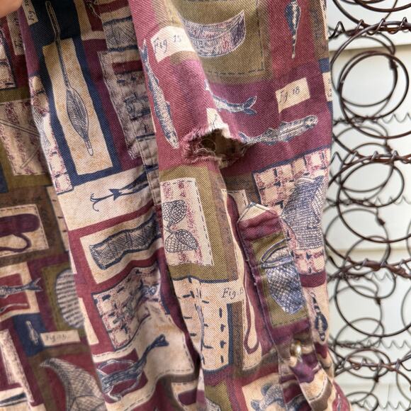 Vintage Woolrich Rustic Fisherman Fly Fishing Long Sleeve Shirt LARGE TALL READ - Picture 5 of 8